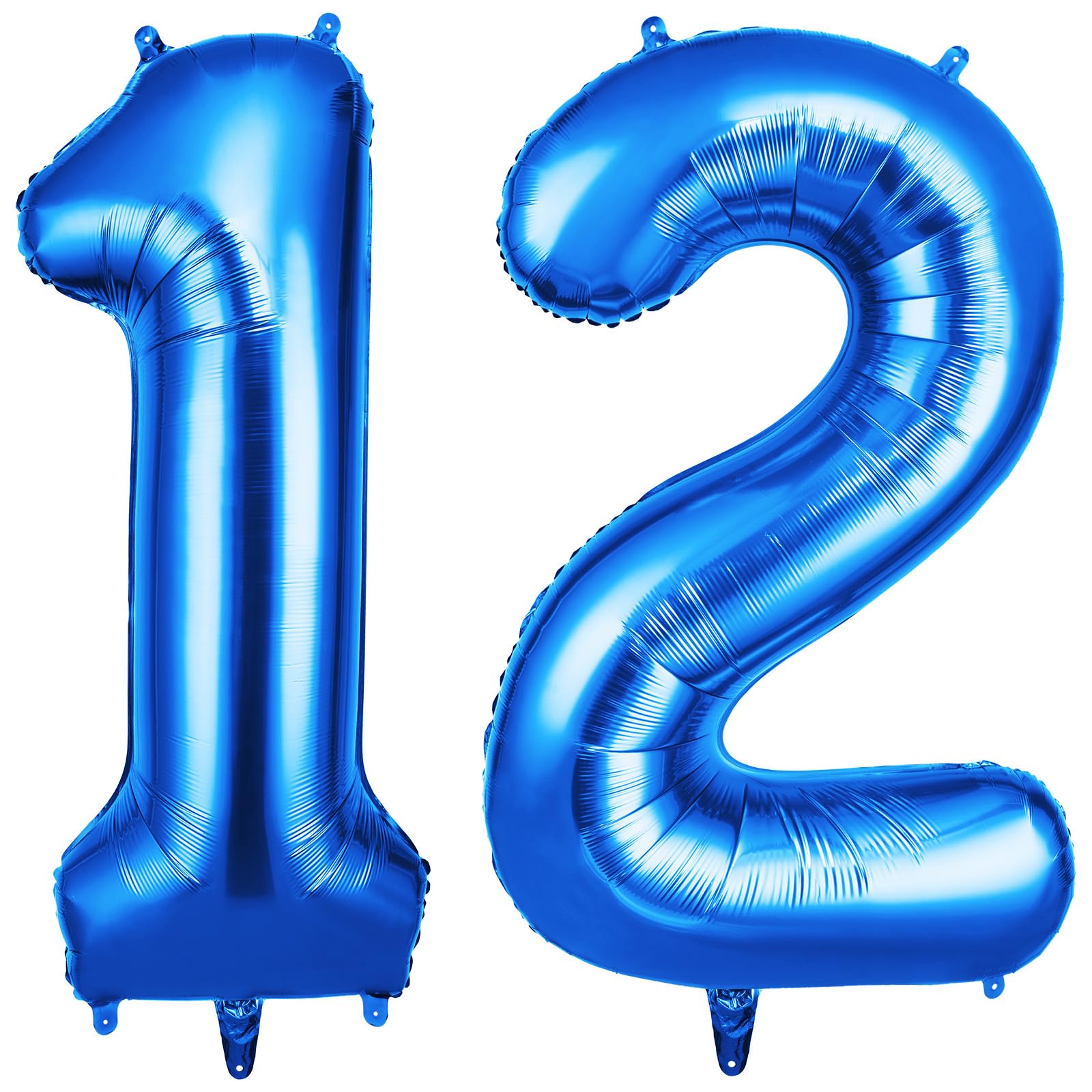 OFFCUP 40 Inch Number 12 Balloon, Large Foil Balloons, Self Inflating Helium Balloon Decorations Supplies for Boys Girls Women Men Birtyday Wedding Party Anniversary Graduation (Blue, 12)