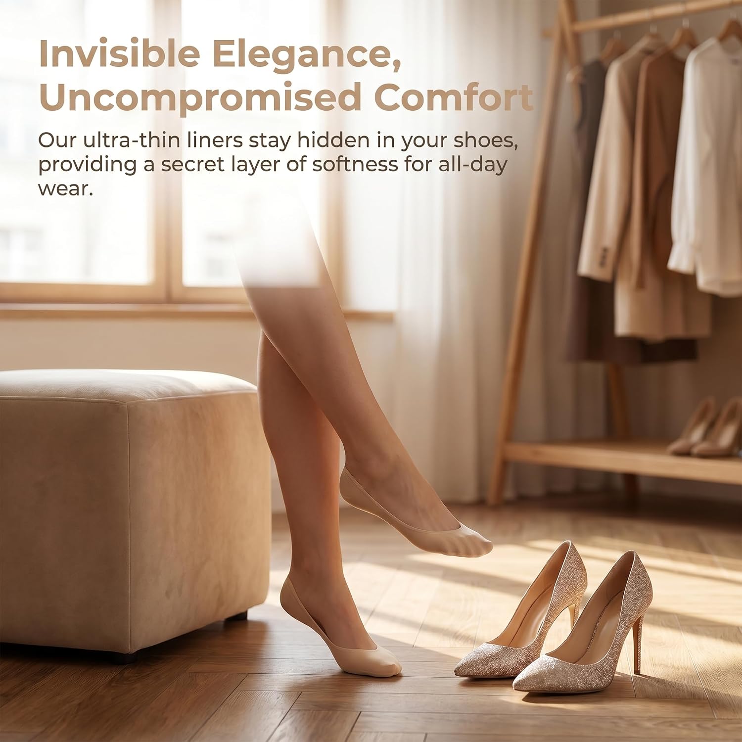 6 Pairs Women Toe Cover Socks, Ultra Low Cut Liner Socks with Arch Cushion and Strap Design, Invisible Half Socks for High Heels, Dress Shoes and Flats, Fit US Women 5-8