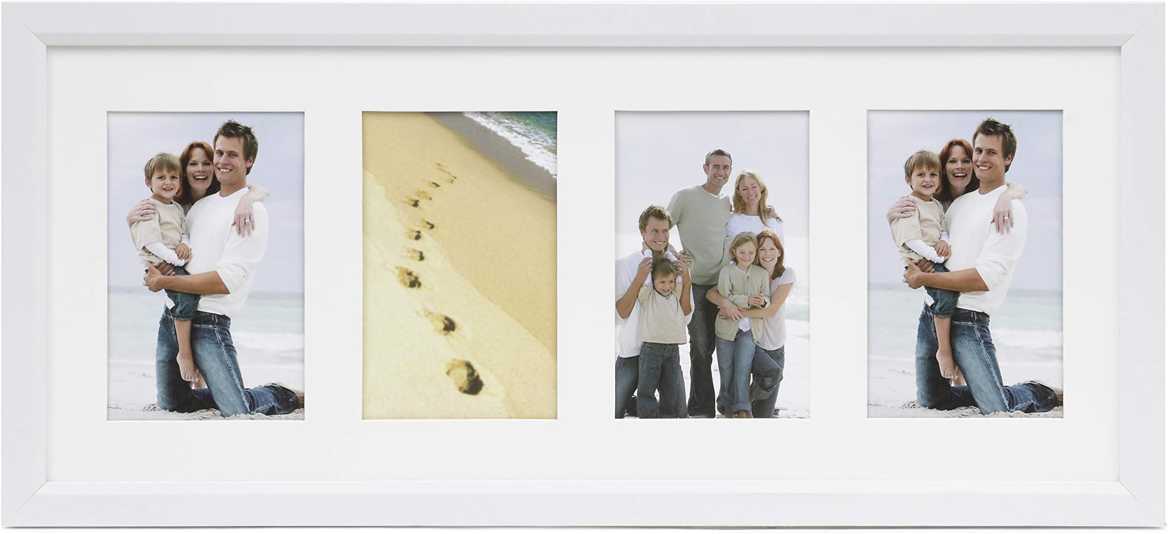 – ARPAN MDF 4, Multi Aperture Modern Photo Picture Frame with Mount, White