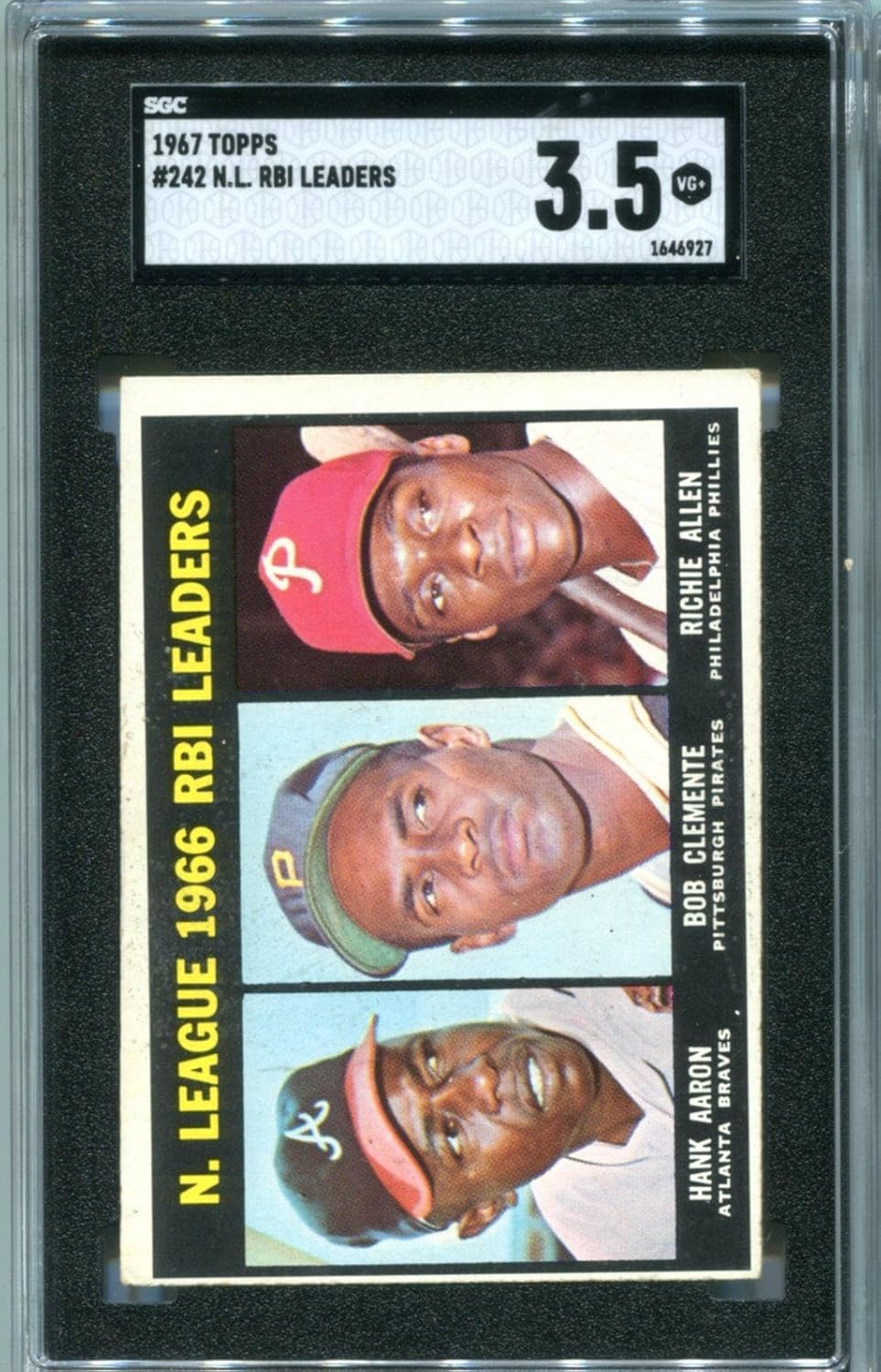 N.L RBI Leaders 1967 Topps #242 SGC 3.5 Card - Slabbed Baseball Cards