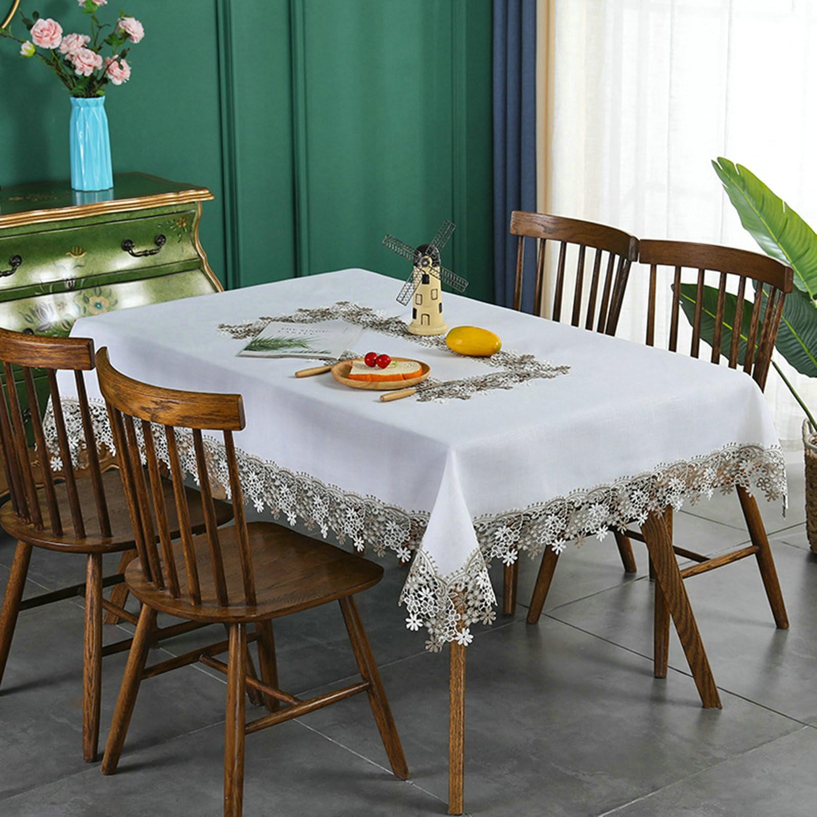 Gualiy Obrus do jadalni prostokątny 75 x 230 cm haft kwiatowy