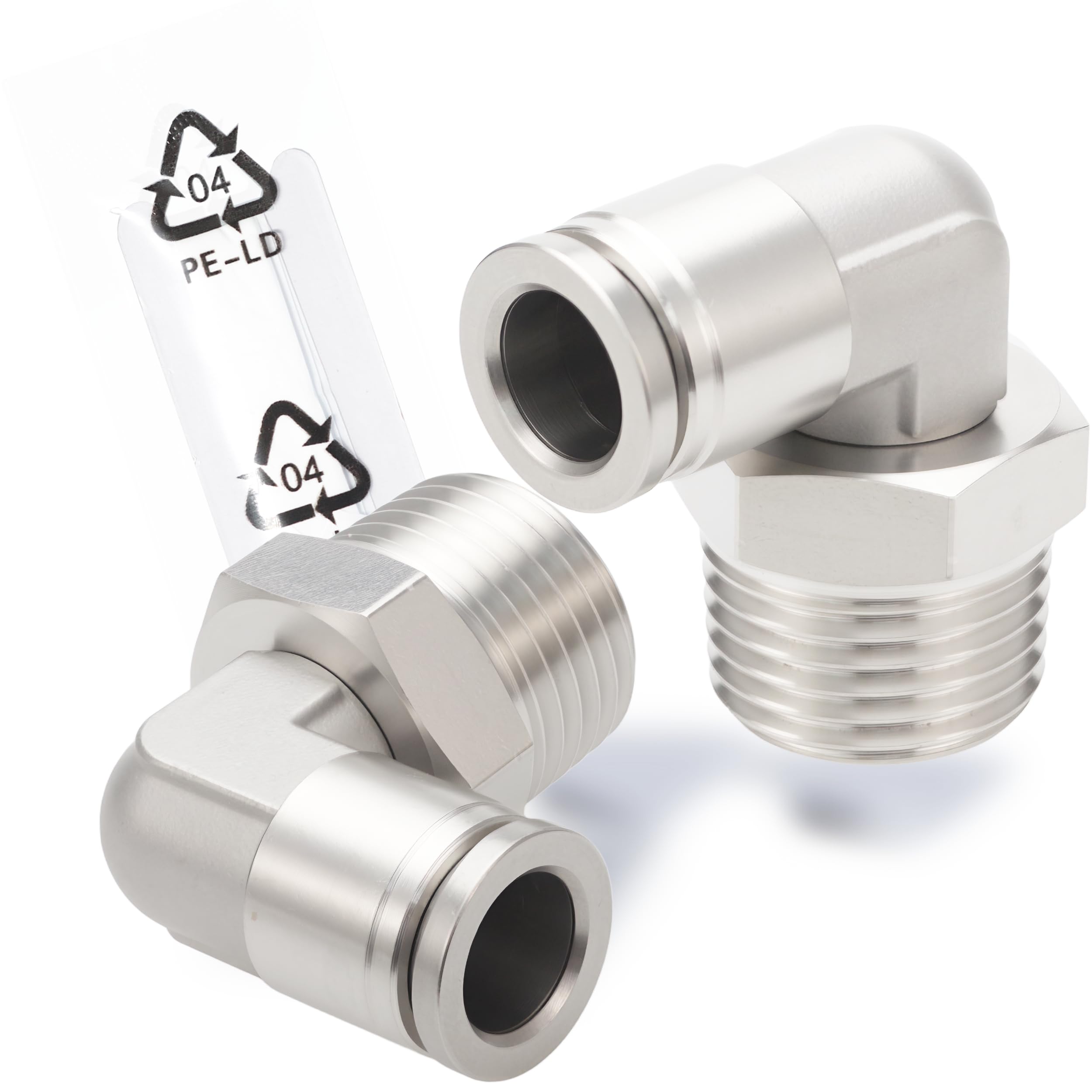 Raccords de tuyau d'air 3/8 inox coudé mâle 1,9 cm 1/2 NPT pour compresseur pneumatique