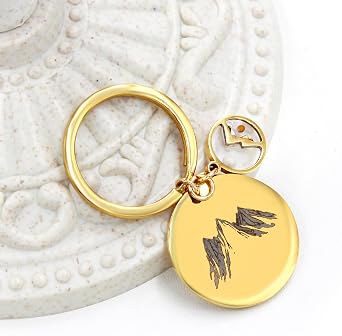 Uloveido Stainless Steel Mountain Keychain Hiking Climber Jewelry Mustard Seed Keyring Y763