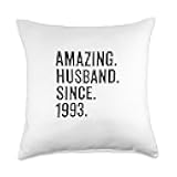 Amazing Husband Since 1993 33rd Wedding Anniversary 33 Years Throw Pillow