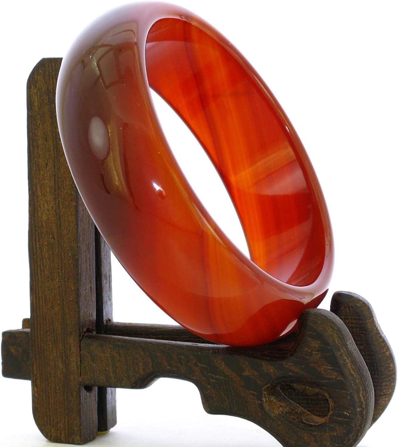 2.4" China Certified Nature Red Chalcedony Jade Women's Bangle Bracelets 6453