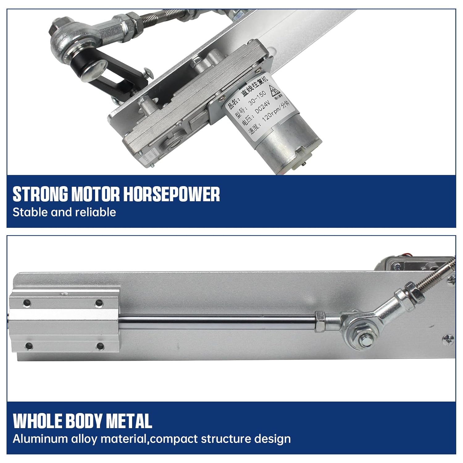 CNCTOPBAOS Reciprocating Linear Actuator Stroke 6 Inch 1.18"-6",Adjustable Telescopic Rocker Arm Mechanism Gear Motor DC24V Speed Regulation Adapter 120RPM 3-15CM