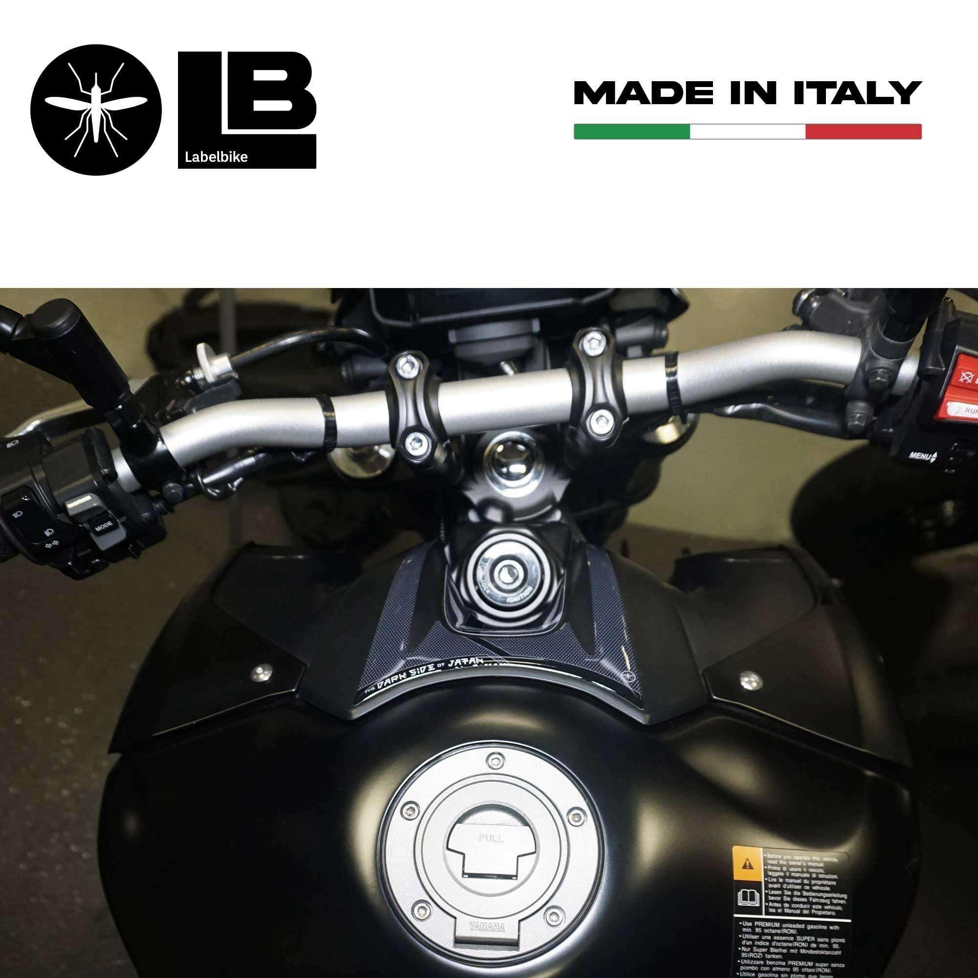 Adesivi 3D Resinati Labelbike Battitacco Per Yamaha Mt-09 / SP 2021-2023, Carbonio Nero/grigio