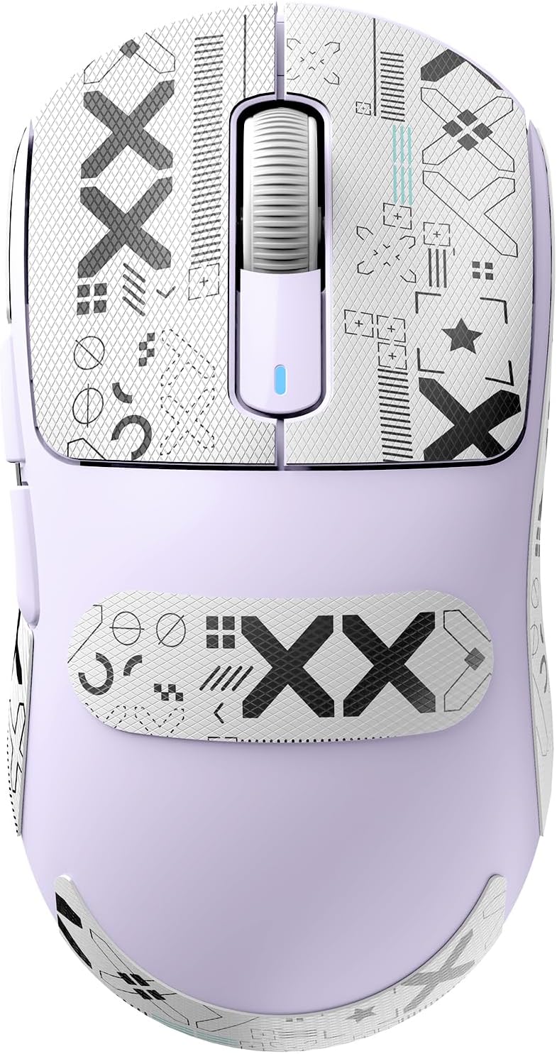 ATTACK SHARK X3 Lightweight Wireless Gaming Mouse with Tri-Mode 2.4G/USB-C Wired/Bluetooth,26K DPI, PAW3395 Optical Sensor,Kailh GM8.0 Switch,5 programmable Buttons for PC/Win/Mac(Purple+Stickers)