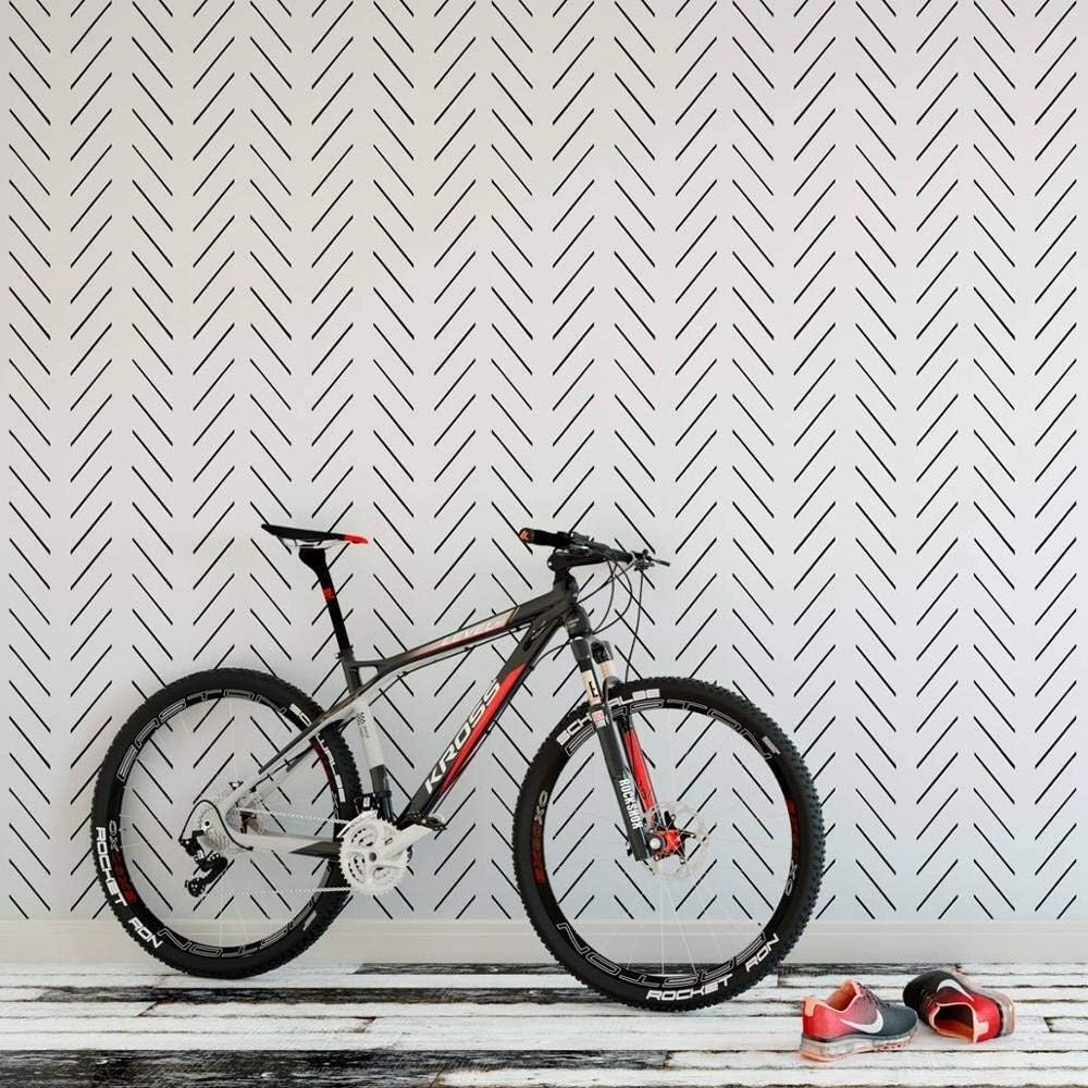 jidan Kitchen Drawers Cabinets Shelves Countertops Wallp Modern Delicate Herringbone Wallpaper in Black and White, Scandinavian Design, Removable Non-Woven Wallpaper (Dimensions : 50cm X 300cm)