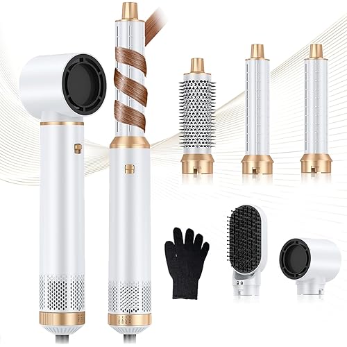 Hair Dryer Brush 5 in 1, Negative Ion Blow Dryer Brush Set Upgrade Hot Air Brush As A Gift for Straight/Curl/Drying/Smoothing Air Styler Curling Wrap Air Curler, Curling Iron Hair Styling Tools