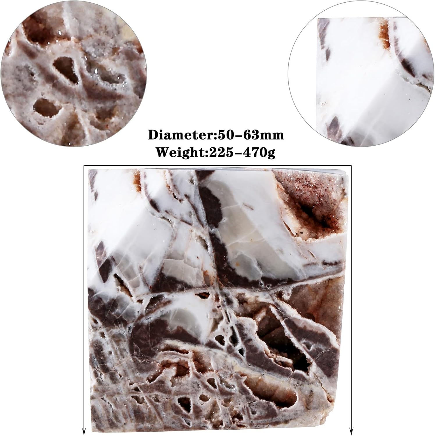 SUNYIK Natural Sphalerite Crystal Cube with Corner Cut, Drusy Geode Crystal Essential Oil Diffuser Mineral Specimen for Home Office Decor Reiki Healing Meditation