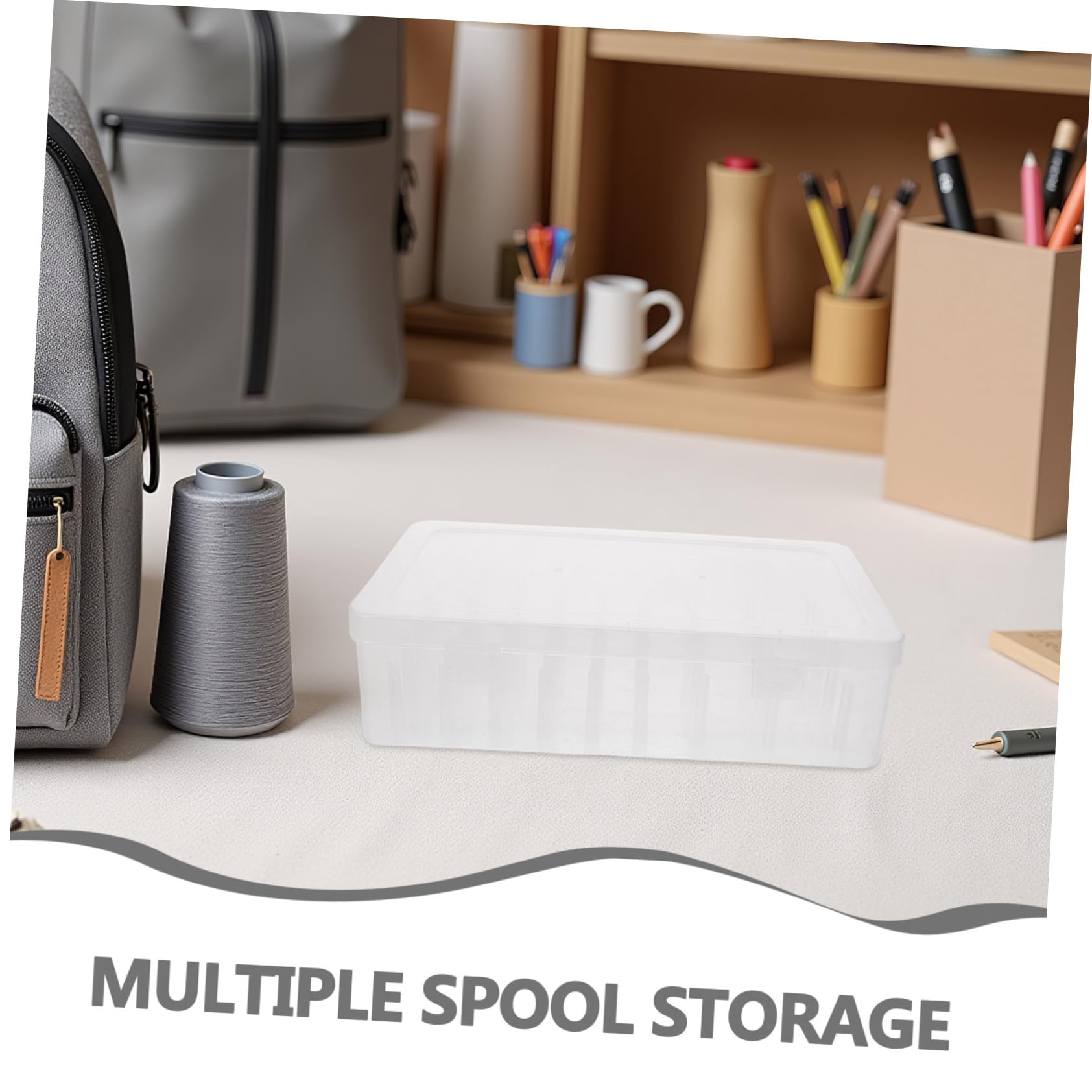 3piezas Caja De Almacenamiento De Hilo De Coser Transparente Con Carretes Para Bordado y Costura Para Viajes y Aficionados Al Bricolaje