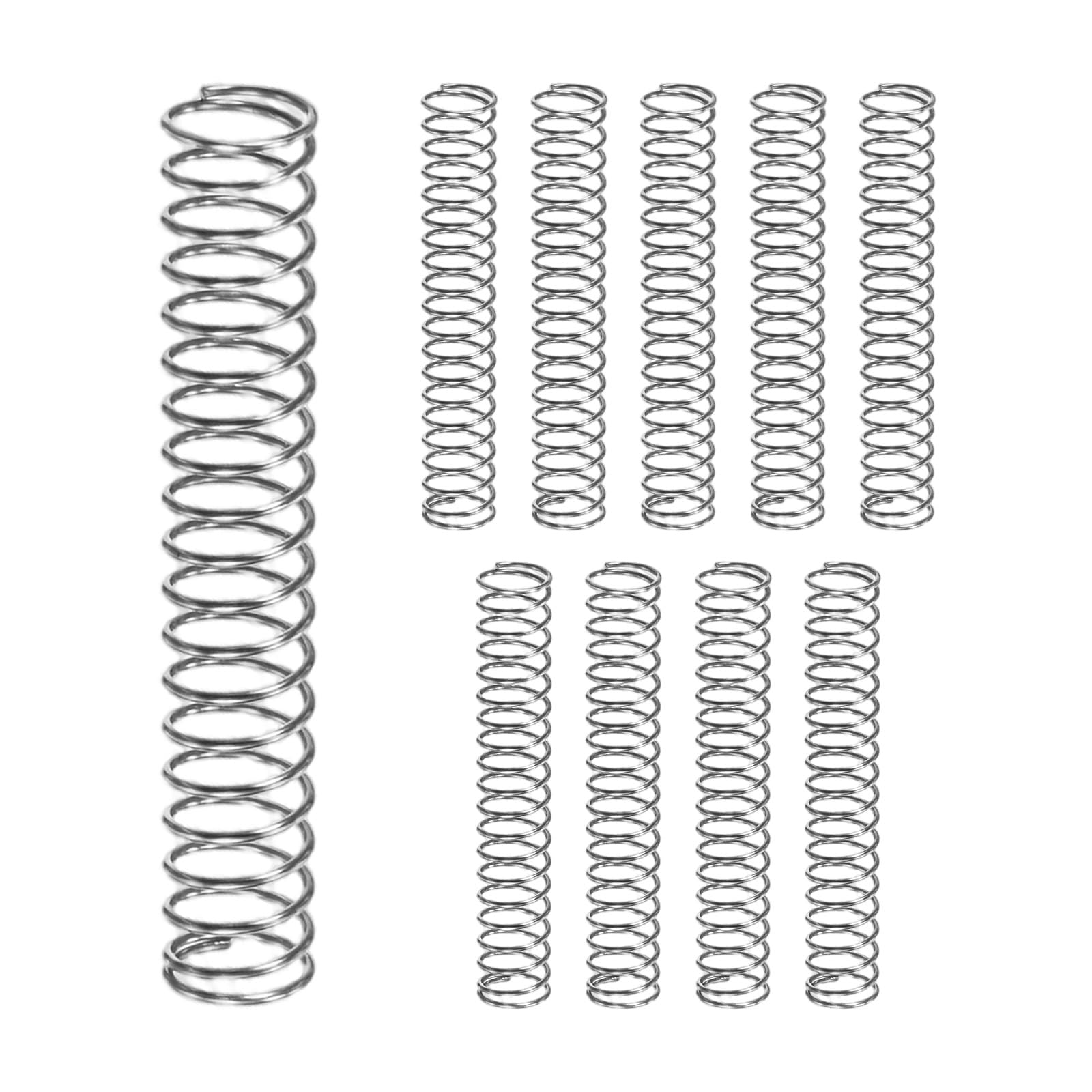 M METERXITY 10-Pack Compression Springs, 30mm Length 5mm OD 304 Stainless Steel Pruner Replacement Springs for Garden Tool/DIY/Mechanical Repair Replacement [Silver Tone, 0.4mm Wire Size]