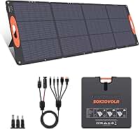 SOKIOVOLA Painel Solar Portátil Tipo N 16Bb 200W Para Estações De Energia Ef/Jackery/Bluetti/Anker, 20V, Dobrável, Alta Eficiência De 25%, Ip68 À Prova D'Água, Ideal Para Viagens Ao Ar Livre