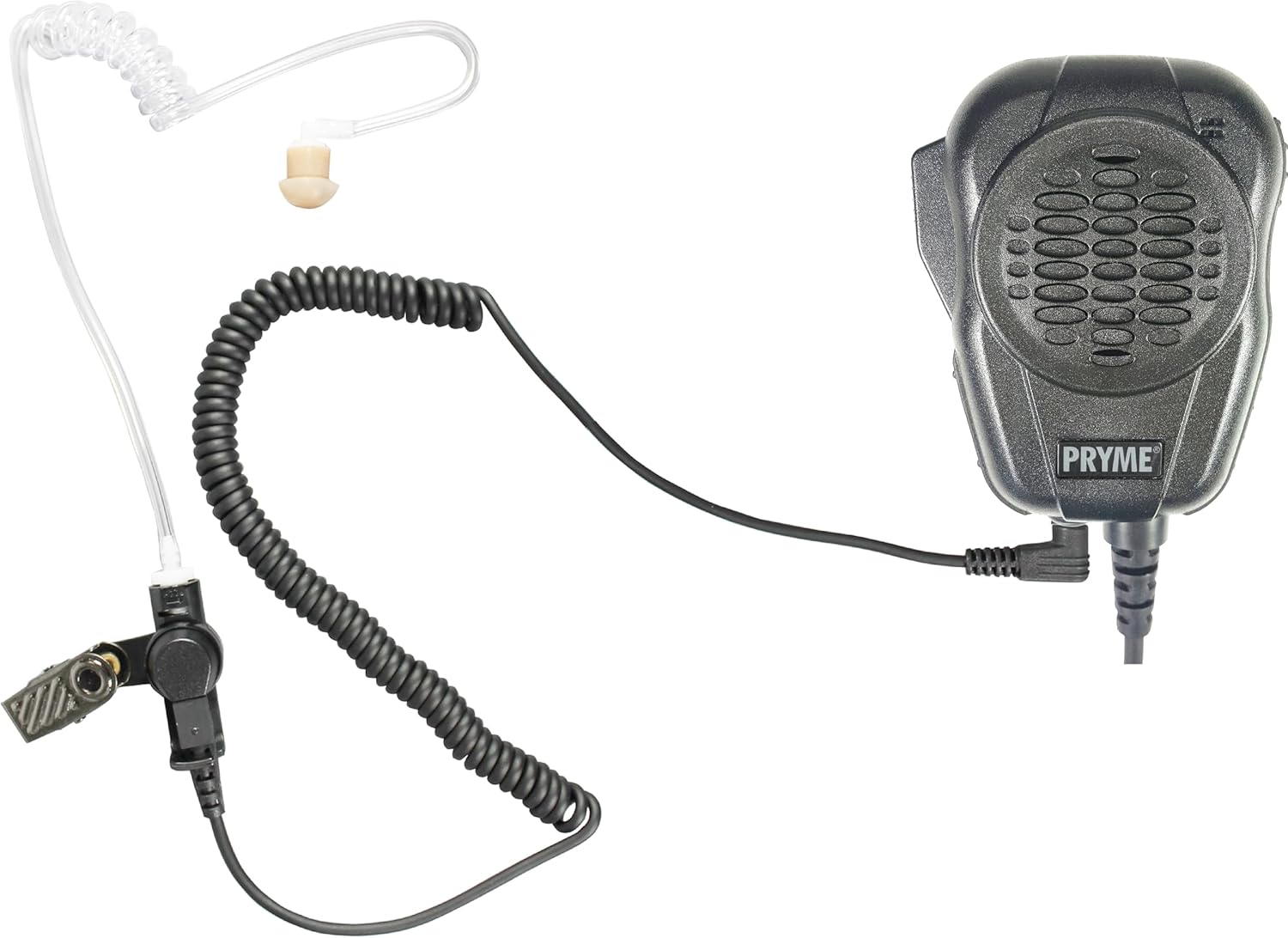 PRYME® SPM-4200-LI Storm Trooper™ Heavy Duty Amplified Speaker Microphone for CellPhones with Coil Cable and Lightning Compatible Connector Fits iPhones and iPads