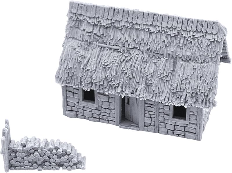 Norman Stone Barn de Printable Scenery, paisajes de rol de mesa impresos en 3D y miniaturas de terreno de juego de guerra de 28 mm