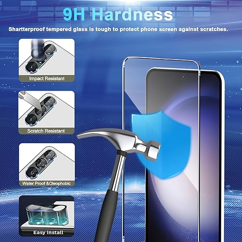 Miniatura 4 de Protector de pantalla para Galaxy S23 FE (paquete de 4 + 4 unidades) Protector de lente de cámara, soporte de desbloqueo de huellas dactilares,