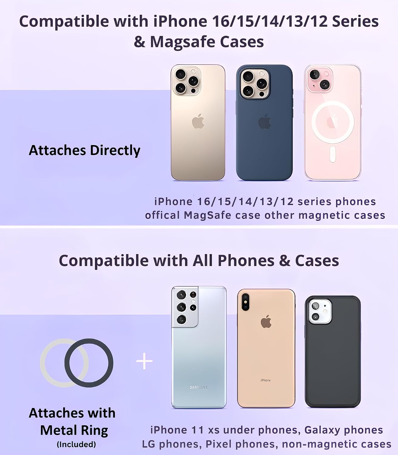 DYT for Magsafe car Mount【20 Super Magnets】 Magnetic Phone Holder for Car【360° Rotation】 Hands Free Car Phone Holder Fit iPhone 16 15 14 13 12 Pro Max Plus Mini, Samsung & All Phones image 3