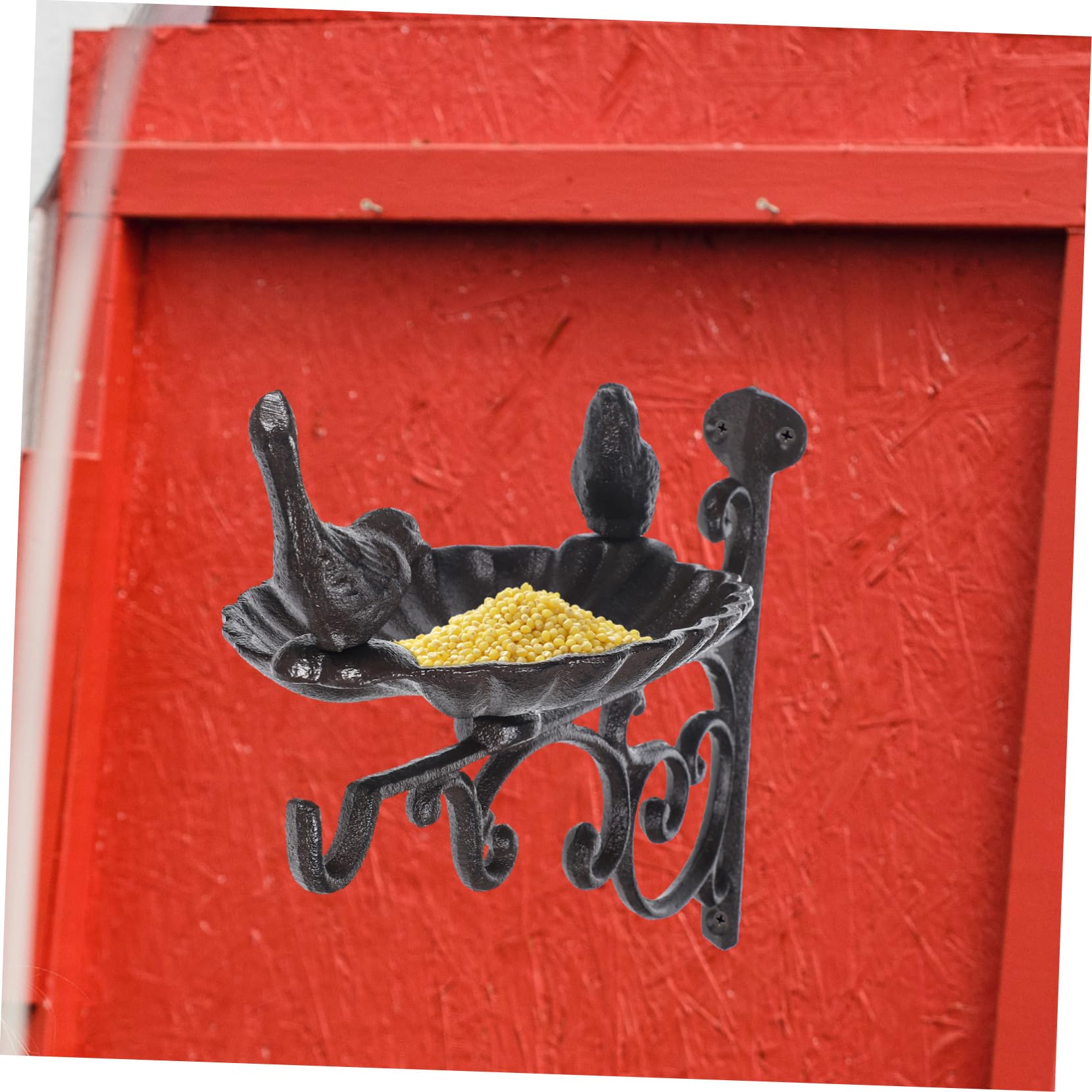 Soporte De Hierro Para Comederos De Pájaros y Bebederos Diseño Decorativo Para Jardín o Terraza Soporte De Pared Resistente y Para Aves