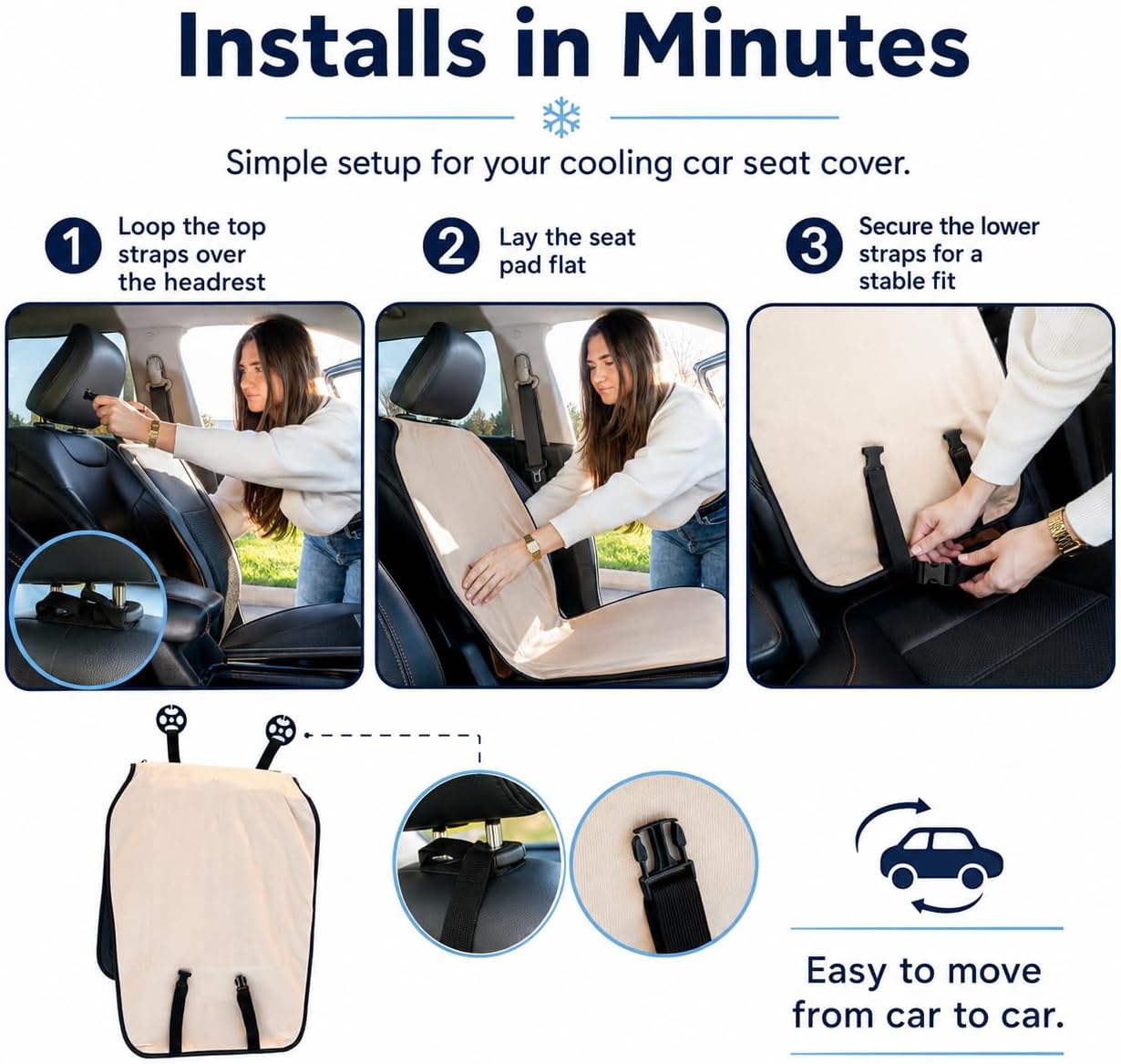 Cooling Car Seat Cover – Ventilated Car Seat Cooler with 10 Turbo Fans & Wired Remote, 3-Speed Cooling Seat Cushion, Universal Fit Car SUV Truck, Breathable 3D Mesh Leather
