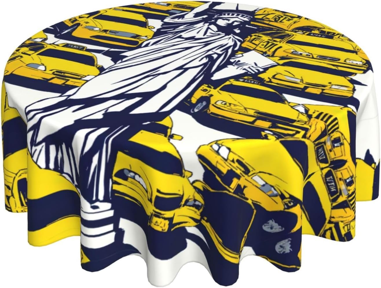New York City Print Wrinkle Free Dining Table Cover for Birthday Party Farmhouse Tablecloths Up to 60 x 60 Inches