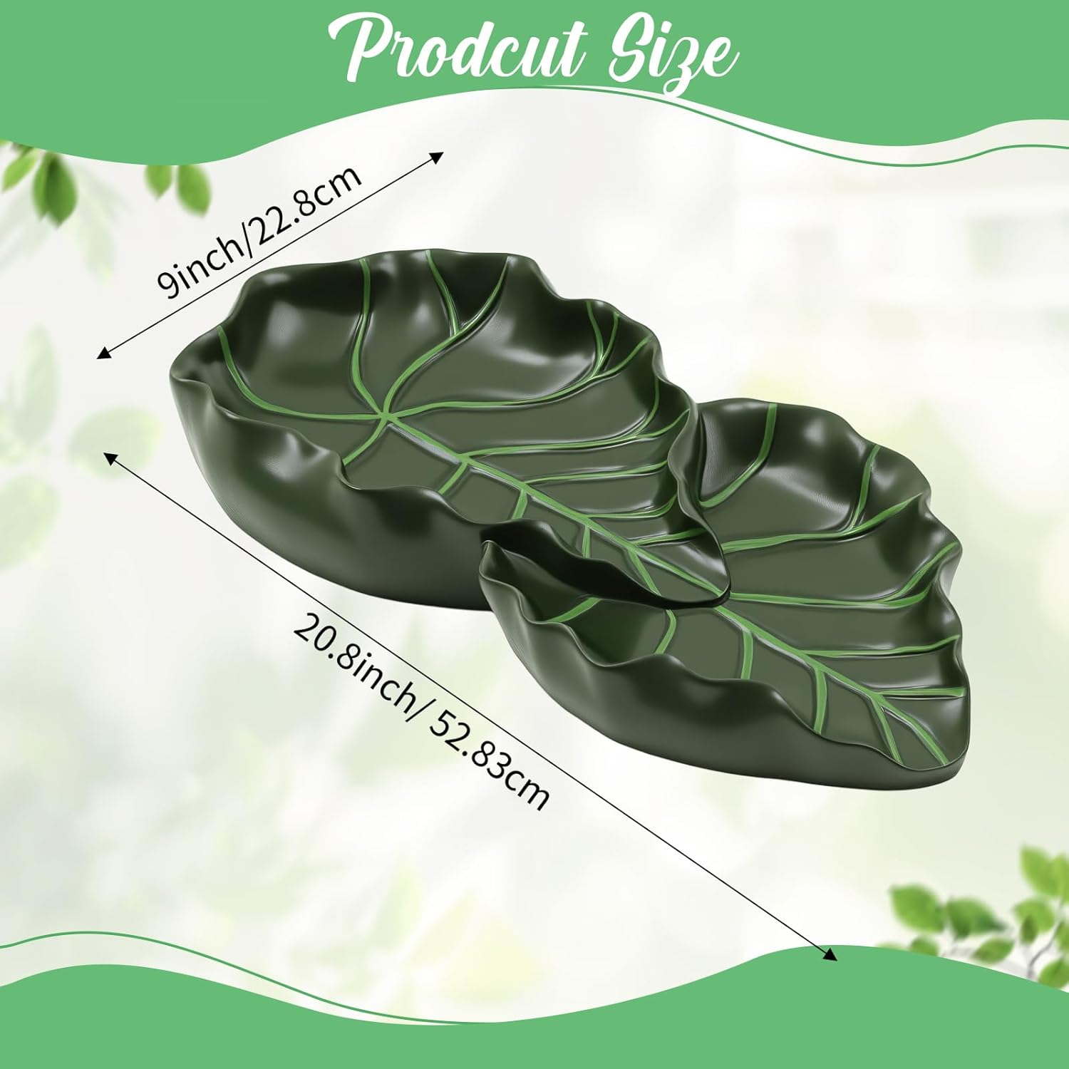 1 Pack Two Combined Leaf Shaped Splash Block Gutter Downspout Splash Guard Decorative Outdoor Drain Extension Rain Diverter for Lawn Patio Yard Garden