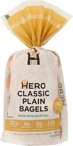 Hero Bread, Bagels Plain Classic, 13.2 Ounce