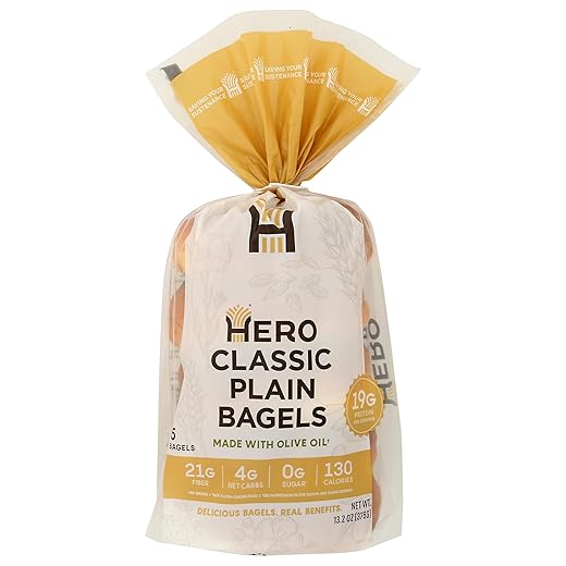 Hero Bread, Bagels Plain Classic, 13.2 Ounce