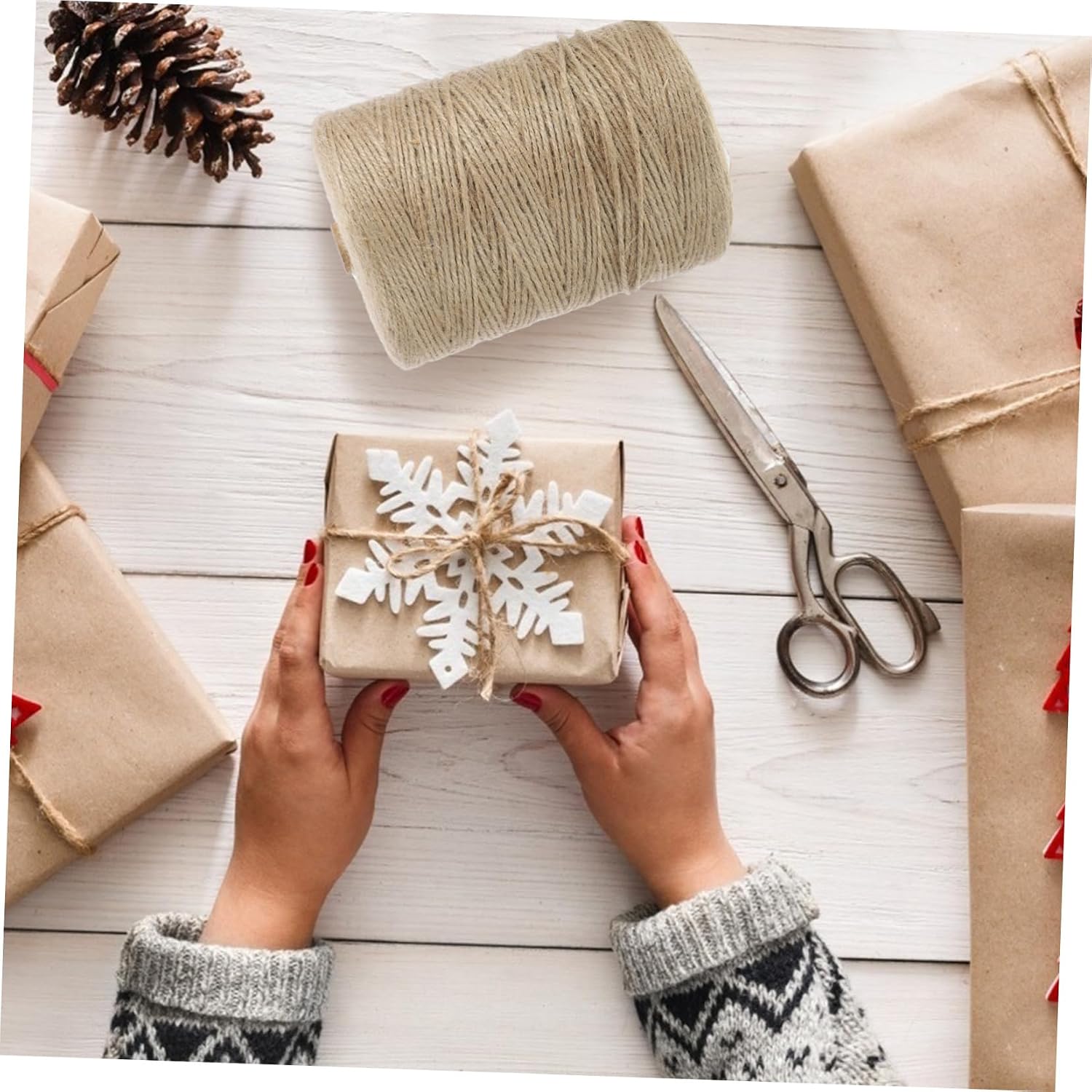 Homoyoyo DIY Kraft Paper Rope 1 Roll of Handmade Twine for Lampshades Packing and Crafts Natural Brown 100% Recyclable for Creative Projects