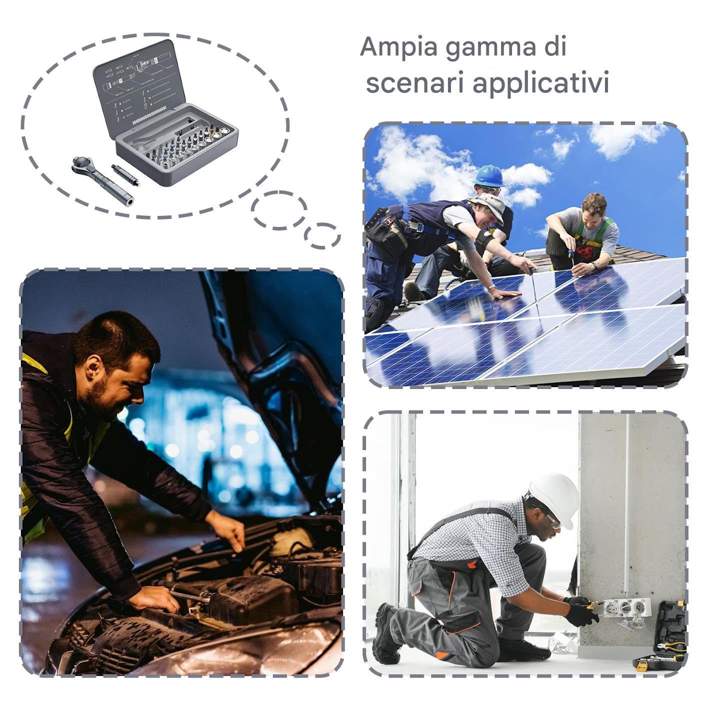 Set Di Cacciaviti Magnetici Di Precisione Ergonomico Multifunzione | Kit Di Punte Multifunzione Per Riparazioni Domestiche Meccanica Elettricista Edilizia Falegnameria Idraulica Industri