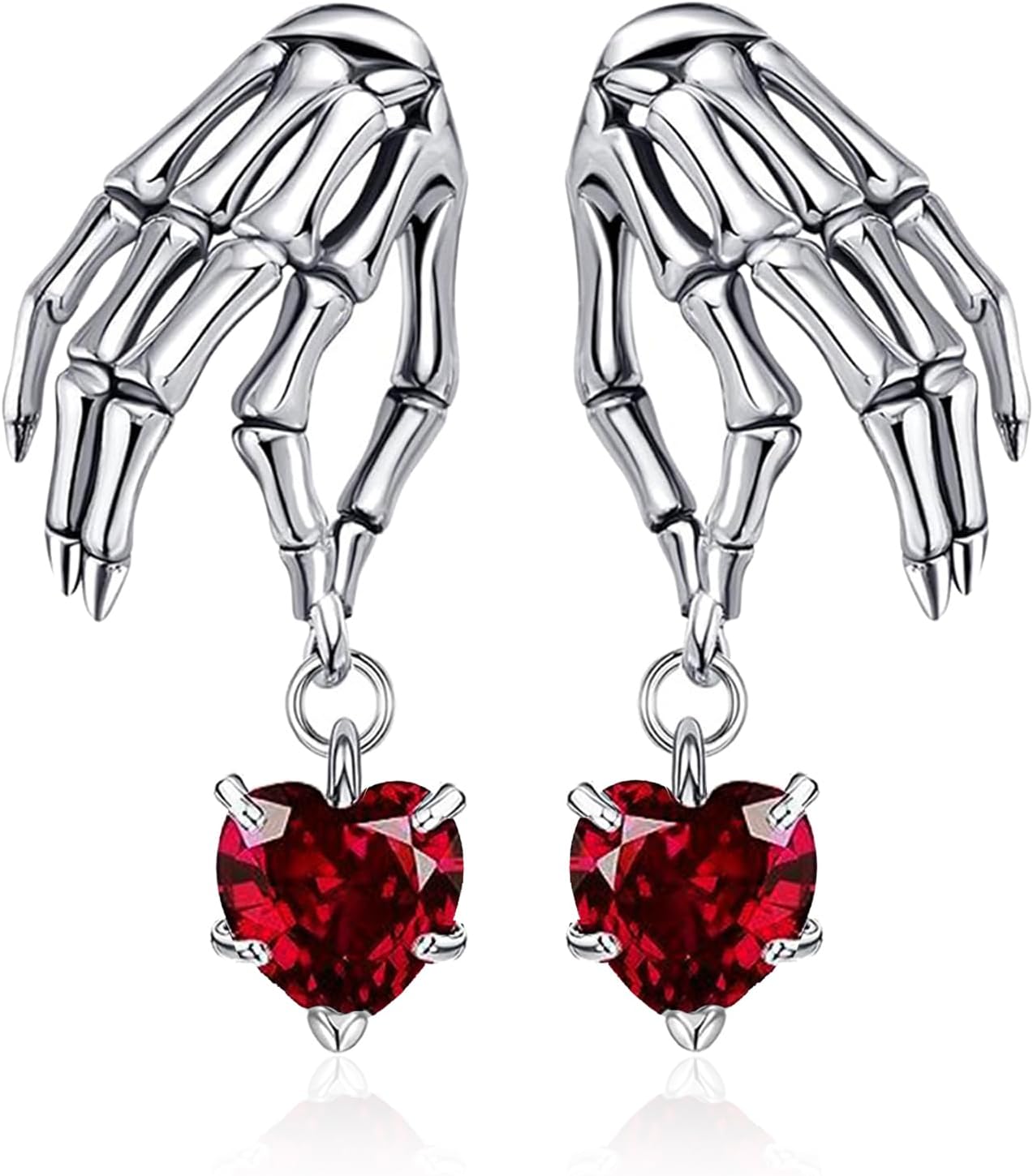 ONLYJUMP Skull Earrings for Women Unique Skeleton Hand Red