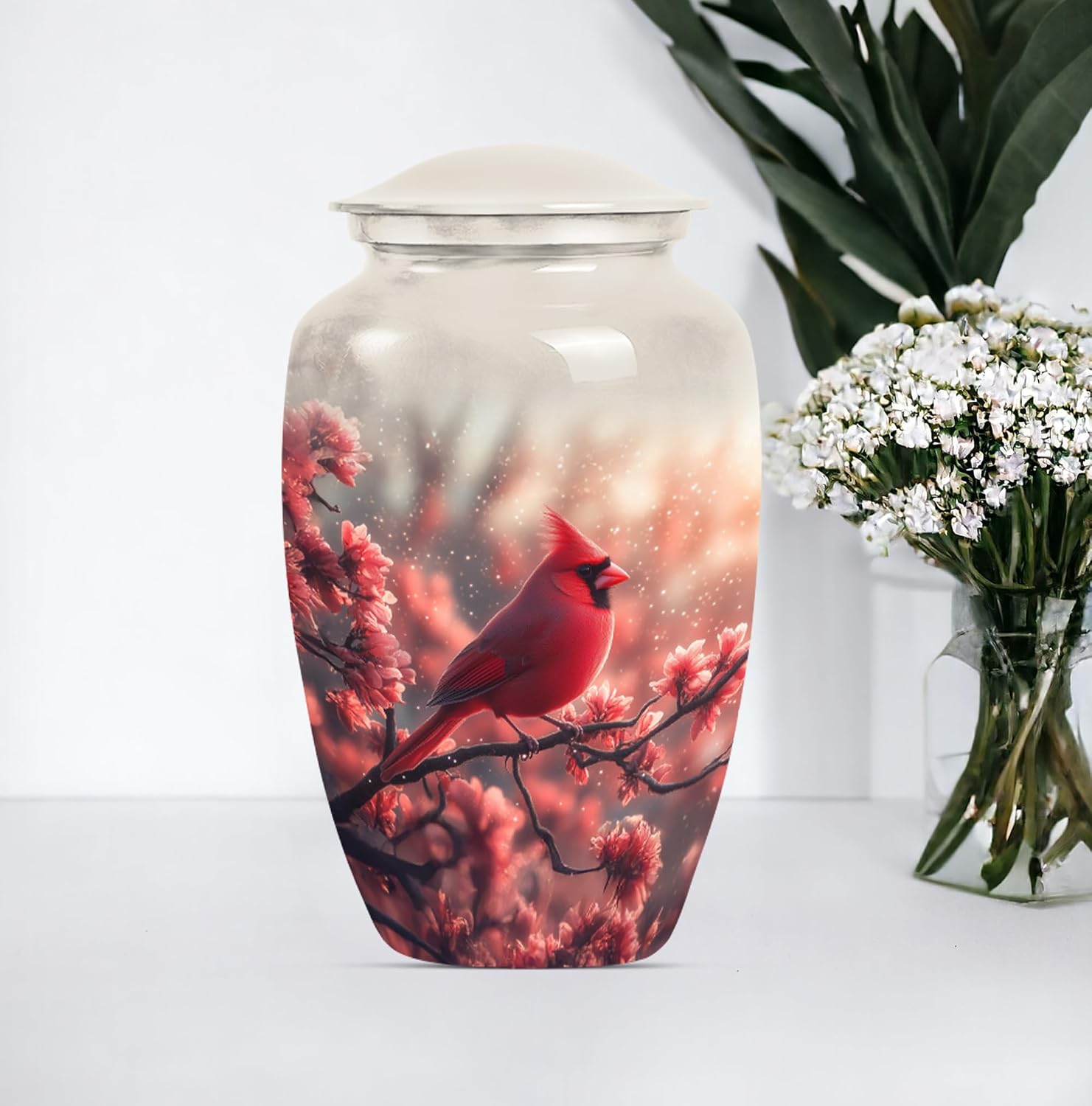 Cardinal Bird Urns for Human Ashes Adult Female, Funeral Urn for Ashes Adult Male, Large Urns for Human Ashes, Urn for Ashes for Women(Size - 10inch)