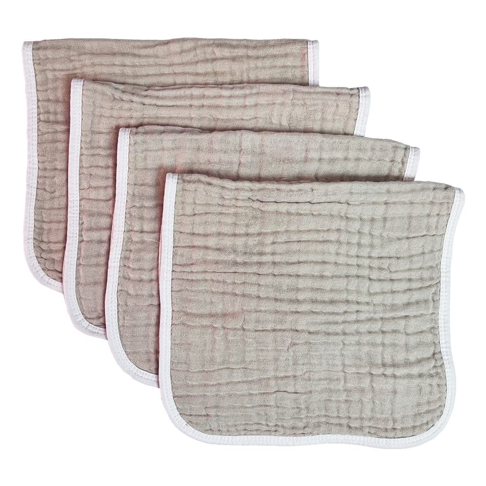Muslin Burp Cloths Large 20 by 10 Inches 100% Cotton 6 Layers Extra Absorbent and Soft (Grey) : Baby
