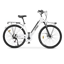 Nilox, Ebike J7, Bici Elettrica, Fino a 80 km di Autonomia, Fino a 25 Km, h, Motore da 36 V, 250 W e Batteria Removibile 36V-13 Ah, Gomme 28″x1,75″, Cambio a 6 Velocità, Colore Bianco