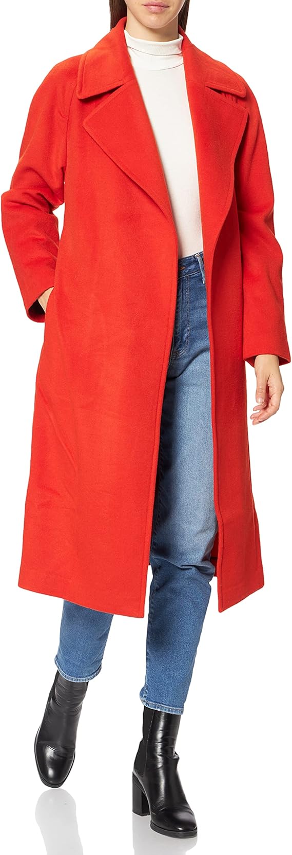 wool blend belted coat