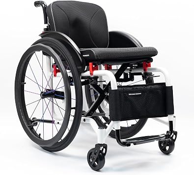 Lightweight Folding Wheelchair for Adults, Sports Transport Manual Wheelchair, Aluminum Alloy with Anti-Tipper