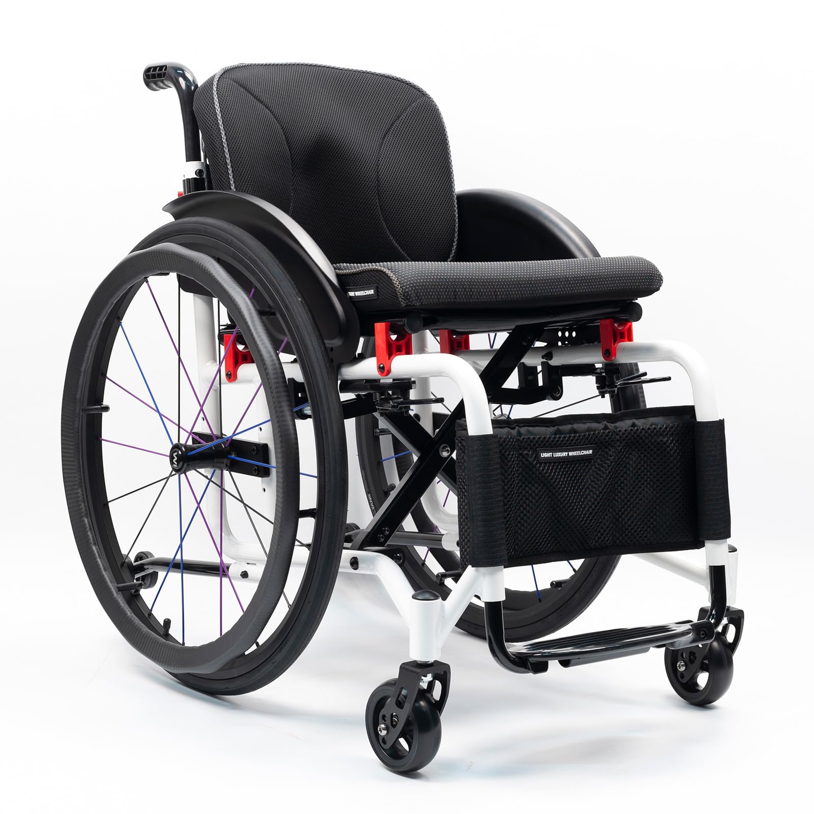 Silla De Ruedas Ligera Para Adultos,Silla de Ruedas Deportiva Manual Plegable,Ultraligera de Aleación de Aluminio,Freno de mano, liberación rápida,Silla de ruedas de tránsito(Seat width 38cm/15in,B)