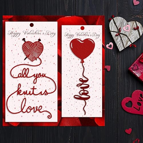 Miniatura 5 de Hying Troqueles de corte de globos de corazones de San Valentín para hacer tarjetas y decoraciones de álbumes de fotos, palabras de amor,