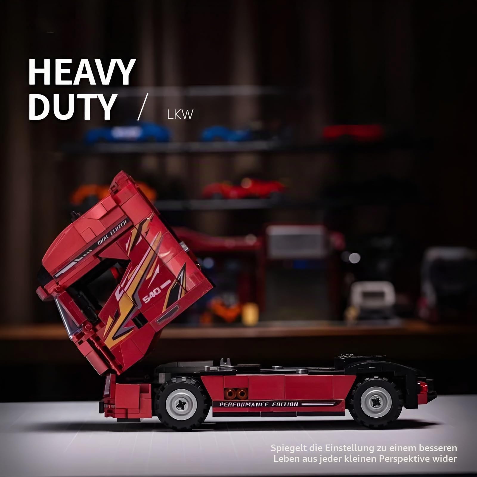 Hochleistungs Lkw Baustein für Erwachsene, 818 Teile Transporter Lkw Modell Spielzeug, Klemmbausteine mit Konstruktionssteinen für Ingenieursfahrzeuge, Geschenk für die Dekoration des Heimbüros