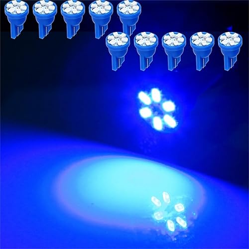 Miniatura 2 de cciyu 10X Super Azul Cuña Lado T10 6SMD LED Velocímetro Instrumento Luz 192 194 168