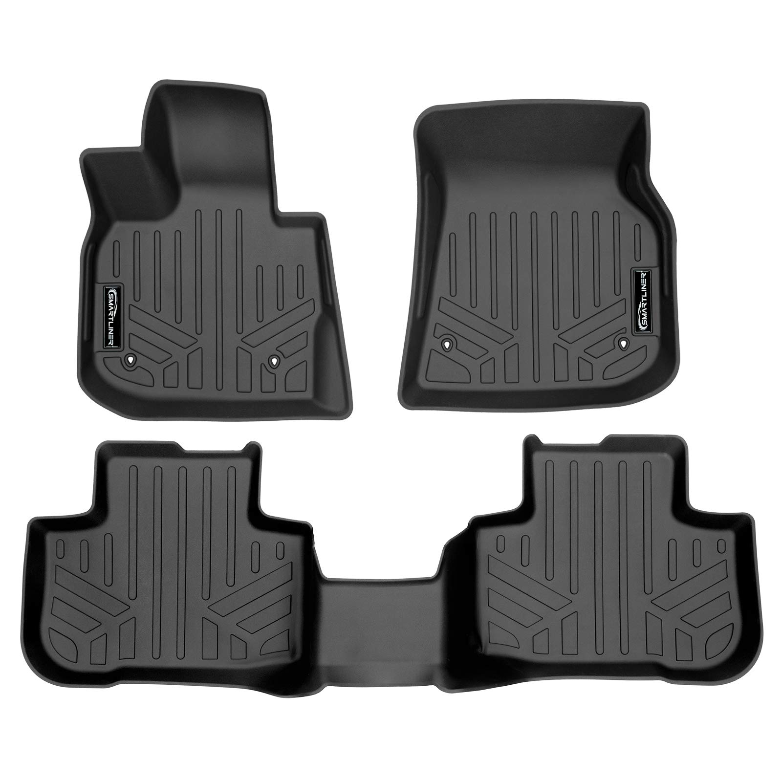 Photo 1 of SMARTLINER All Weather Custom Fit Floor Mats 2 Row Liner Set Black for 2018-2022 BMW X3 and X4