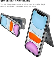 Vista 5 de KIHUWEY Funda compatible con iPhone 11 con soporte para tarjeta de crédito, cierre magnético de cuero de alta calidad, resistente funda protectora