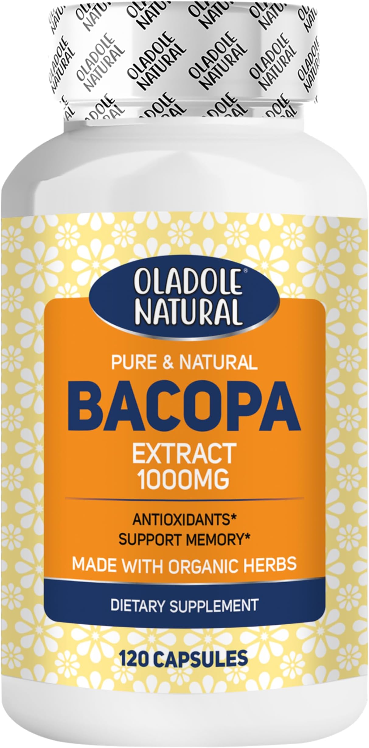 Bacopa Extract 1000mg- 120 Capsules | Supports Cognitive Support, Memory Enhancement, Stress Relief, Focus & Mental Clarity, Antioxidant | Premium Brain Health | Non-GMO