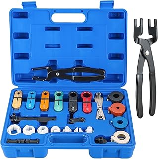 Master Quick Disconnect Tool Set, 27pcs Fuel Line Disconnect Tool Kit for Mechanics Compatible with Ford Chevy GM More, Line Disconnect Tool Kit for A/C Fuel & Transmission Systems