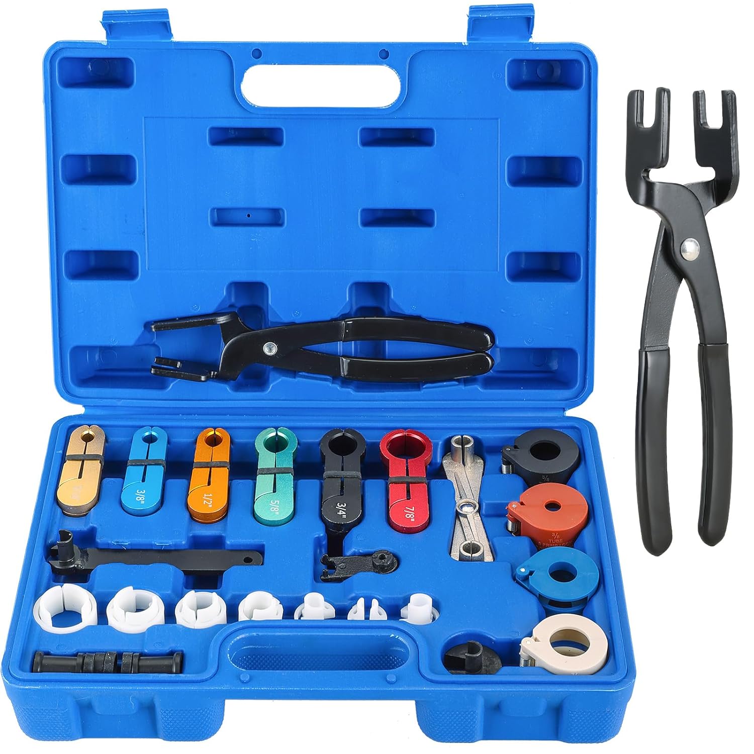 NYXOVA Master Quick Disconnect Tool Set, 27pcs Fuel Line Disconnect Tool Kit for Mechanics Compatible with Ford Chevy GM More, Line Disconnect Tool Kit for A/C Fuel & Transmission Systems