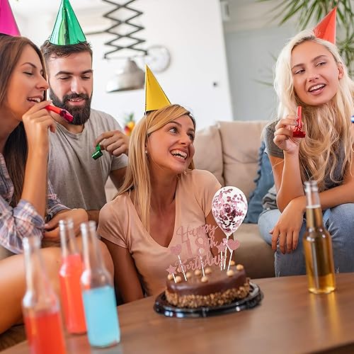 Miniatura 7 de Decoración para tarta de cumpleaños número 18, decoración de pastel de feliz cumpleaños de 18 años de oro rosa y estrella para decoración de pastel