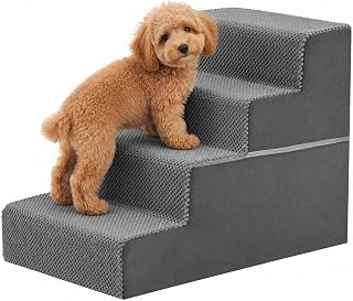 NEWBULIG 4-Step Dog Stairs, 18" H Dog Steps for Sofa and Chair, Standard
