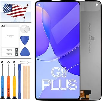 LCD Screen for Motorola Moto G9 Plus Screen Replacement XT2087 XT2087-1 XT2087-2 LCD Display Digitizer Touch Full Assembly Glass Repair Parts with Tools Black