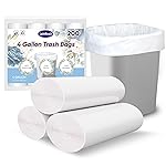 LainNeala Small Trash Bags 4 Gallon, 200 Count Small Garbage Bag Bathroom White Mini Trash Bag Trash Can Liners Unscented Garbage Bags for Bathroom Can