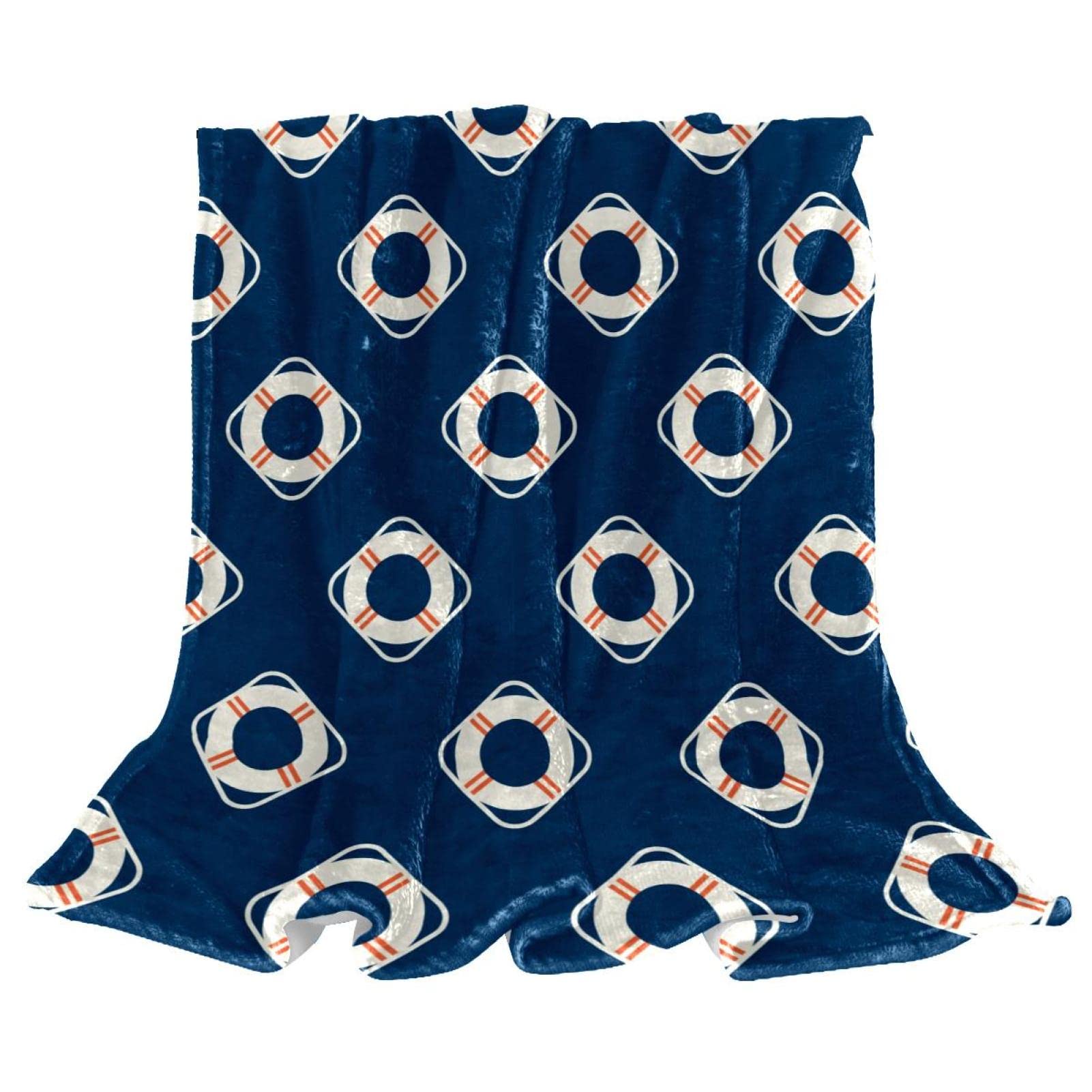 Plaid polaire pelucheux bleu marine couverture de voyage légère